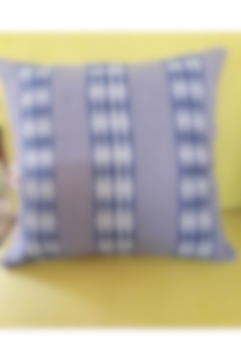 Blue Cotton Handwoven Geometric Cushion Covers (Set of 2) by Chizolu