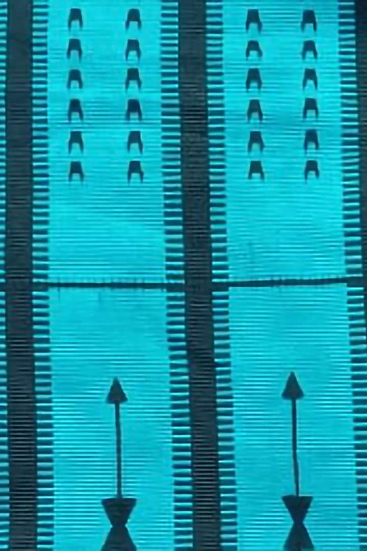 Blue & Black Cotton Handwoven Table Runner by Chizolu at Pernia's Pop Up Shop