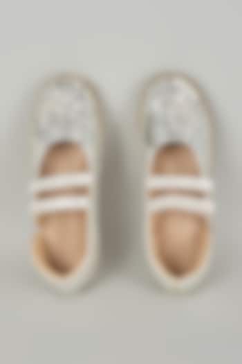 Silver Vegan Leather & Airmix Sneakers by Chal Jooti at Pernia's Pop Up Shop