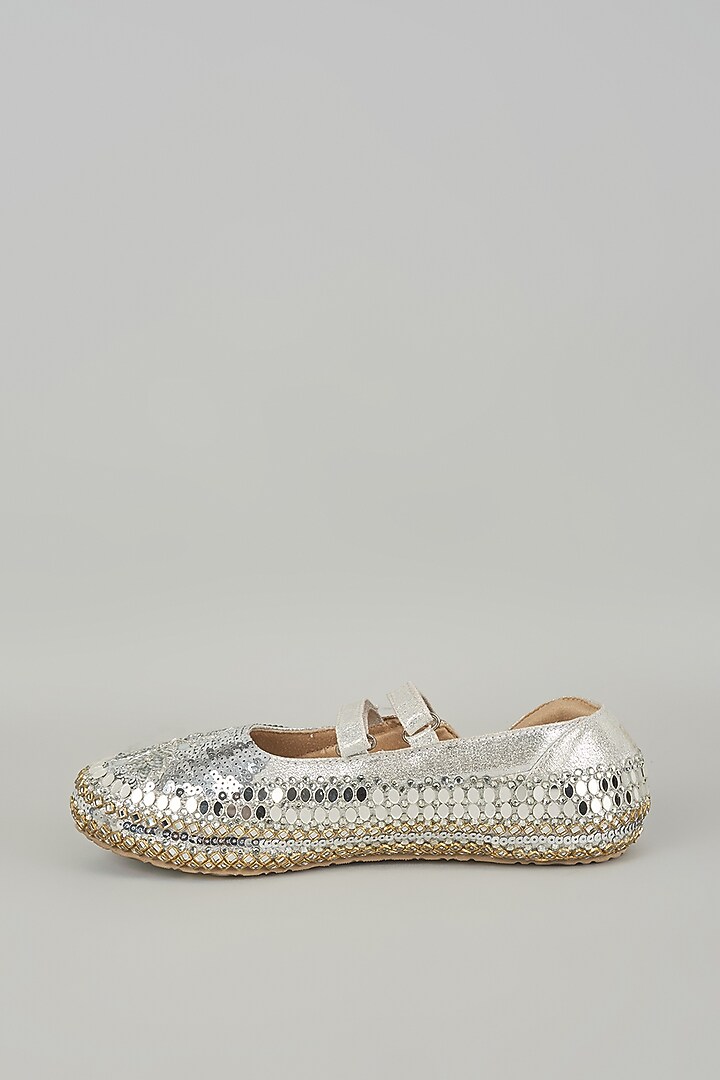 Silver Vegan Leather & Airmix Sneakers by Chal Jooti at Pernia's Pop Up Shop