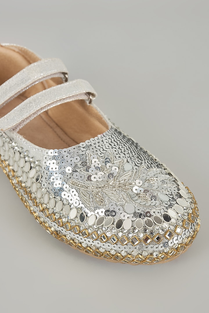 Silver Vegan Leather & Airmix Sneakers by Chal Jooti at Pernia's Pop Up Shop