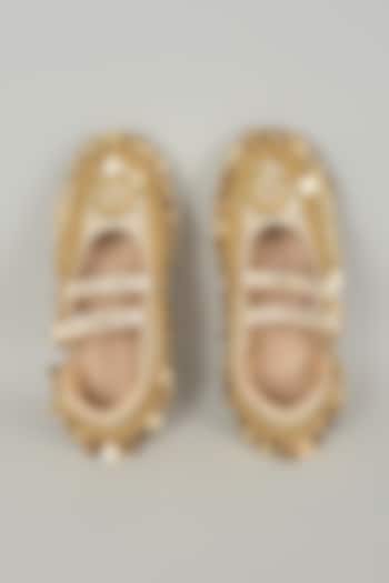 Gold Vegan Leather & Airmix Sneakers by Chal Jooti at Pernia's Pop Up Shop