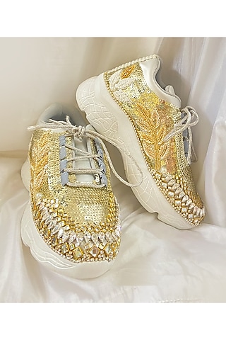 Chal Jhooti - Buy Leather Embroidered Sneakers, Shoes Online 2023