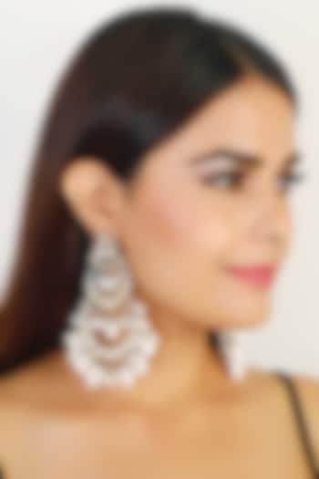 Gold Finish Pearl Earrings by Chhavi'S Jewels