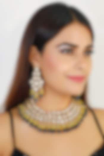 Gold Finish Kundan Necklace Set by Chhavi'S Jewels at Pernia's Pop Up Shop