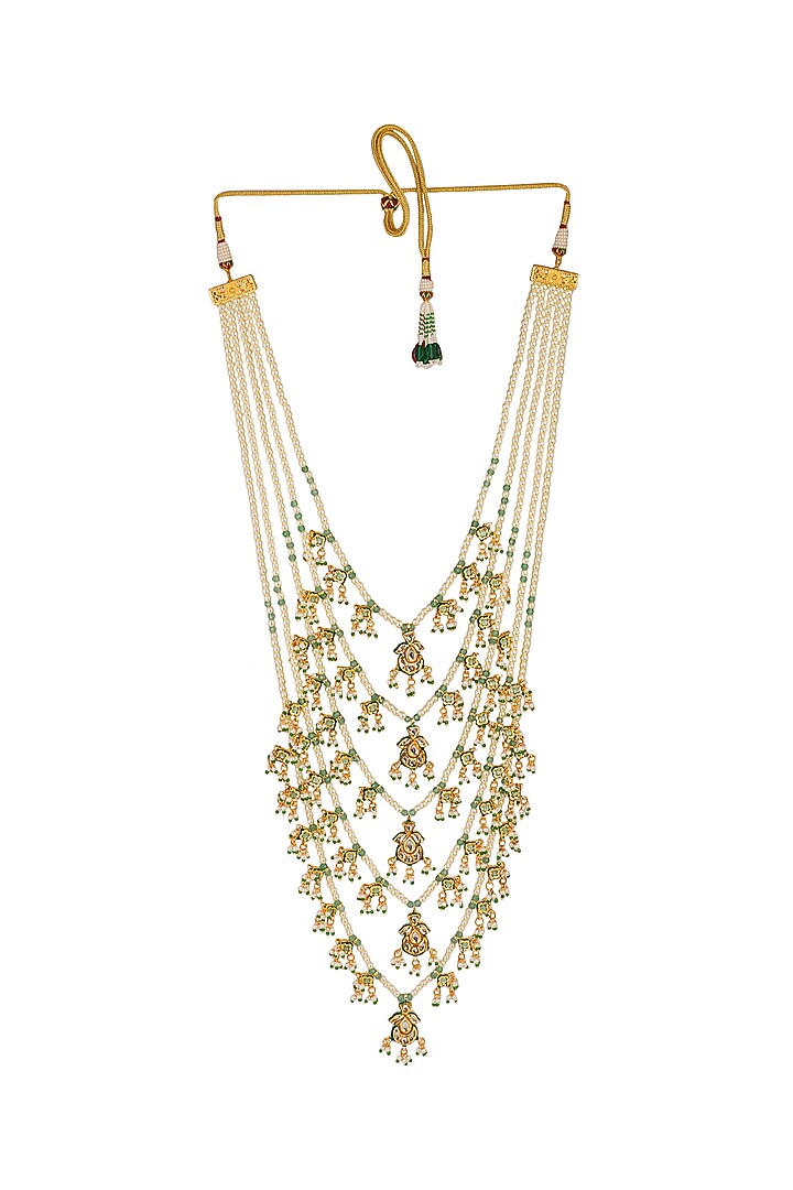 Gold Finish Layered Necklace by Chhavi'S Jewels at Pernia's Pop Up Shop