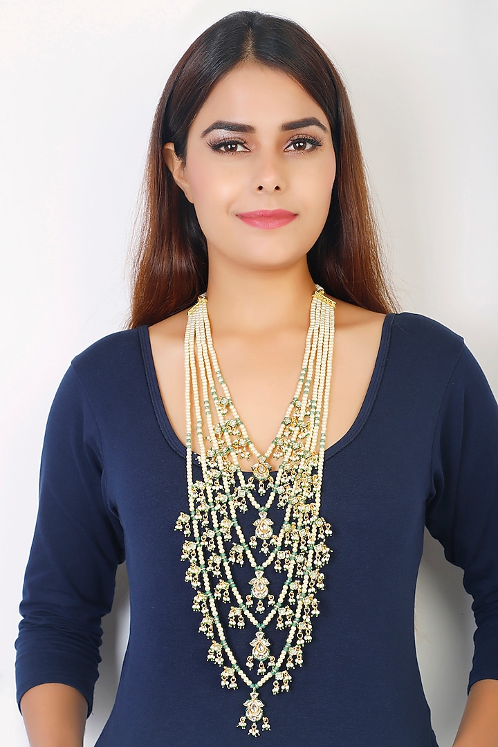 Gold Finish Layered Necklace by Chhavi'S Jewels at Pernia's Pop Up Shop