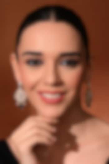 Gold Finish Green Kundan Polki Dangler Earrings by Chhavi'S Jewels at Pernia's Pop Up Shop