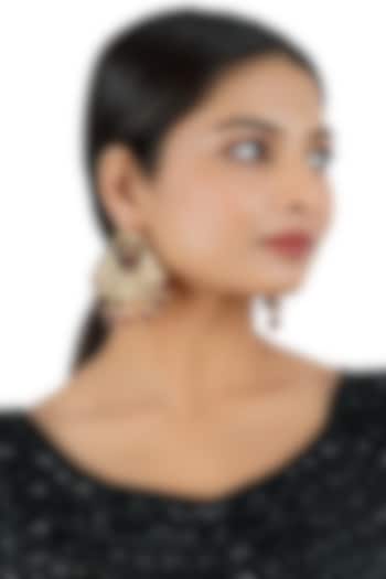 Gold Finish Kundan Polki Chandbali Earrings by Chhavi's Jewels at Pernia's Pop Up Shop