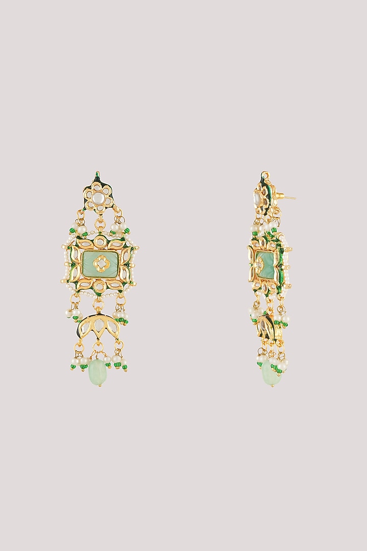 Gold Finish Kundan Polki Choker Necklace Set by Chhavi'S Jewels at Pernia's Pop Up Shop