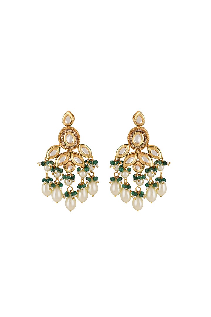 Gold Finish Kundan Polki & Pearl Necklace Set by Chhavi'S Jewels at Pernia's Pop Up Shop