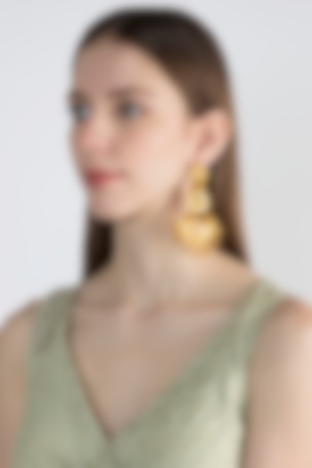 Gold Finish Dangler Earrings by Chhavi's Jewels