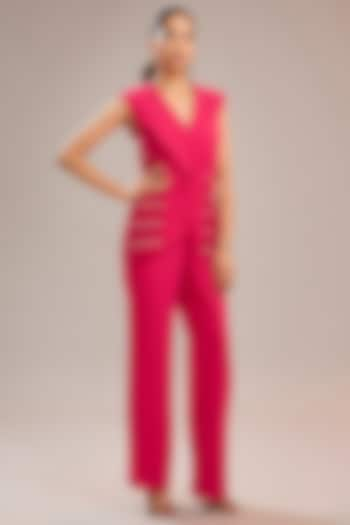 Fuchsia Pink Imported Crepe Pant Set by CP by Chandini and Priyanka at Pernia's Pop Up Shop