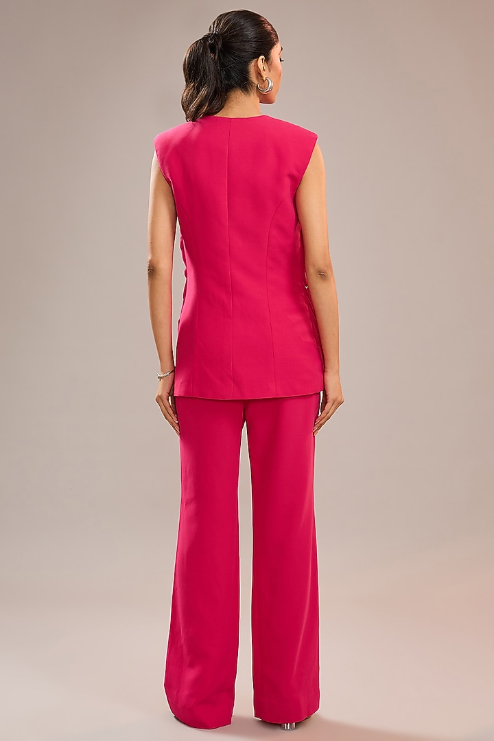 Fuchsia Pink Imported Crepe Pant Set by CP by Chandini and Priyanka at Pernia's Pop Up Shop