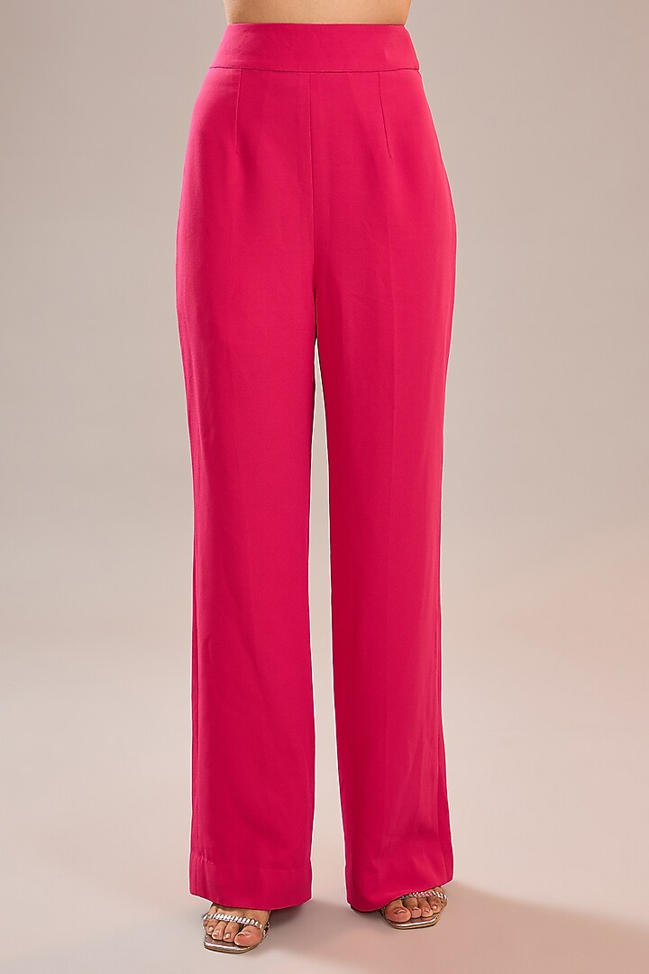 Fuchsia Pink Imported Crepe Pant Set by CP by Chandini and Priyanka at Pernia's Pop Up Shop
