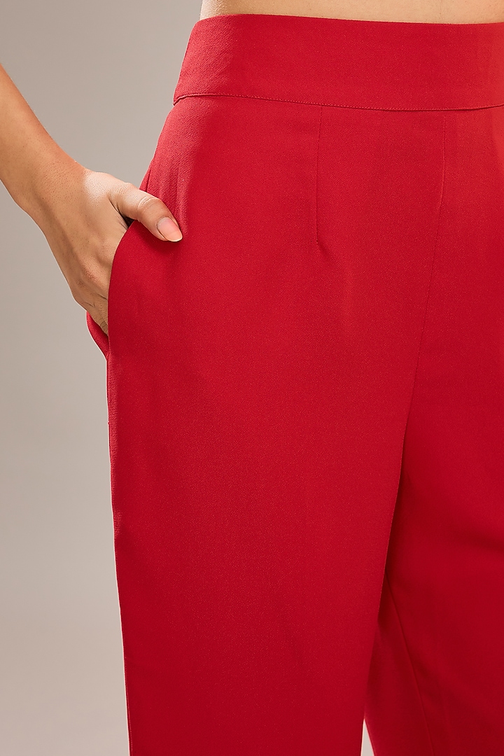 Scarlet Red Imported Crepe Pants by CP by Chandini and Priyanka at Pernia's Pop Up Shop