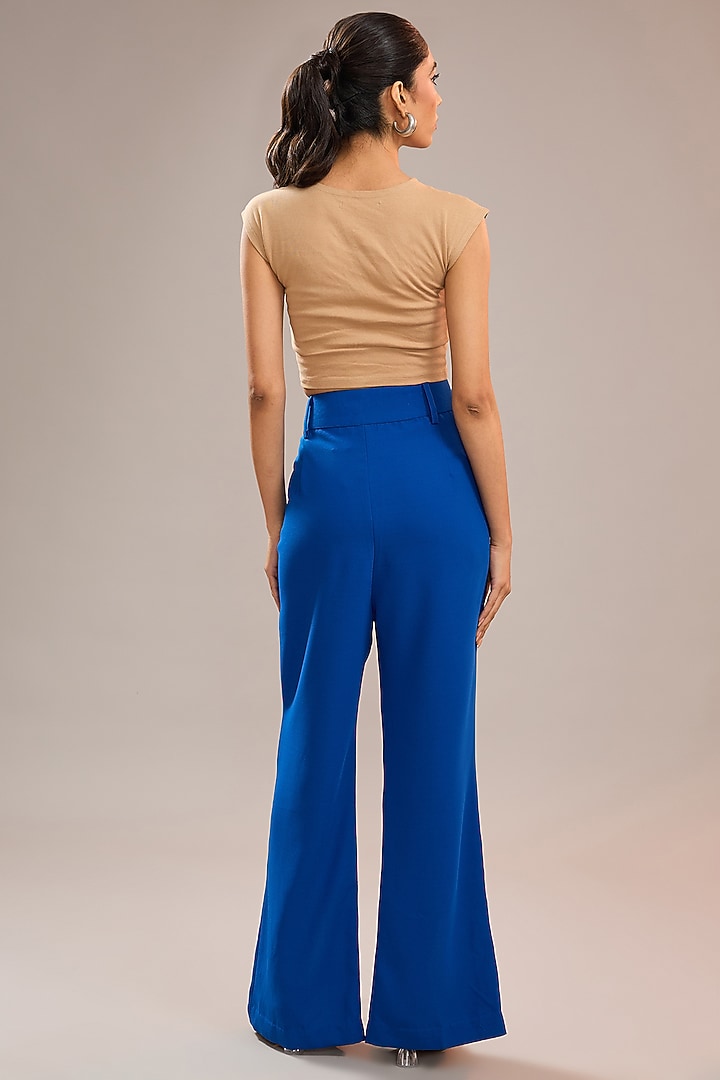 Imperial Blue Imported Crepe Pants by CP by Chandini and Priyanka at Pernia's Pop Up Shop