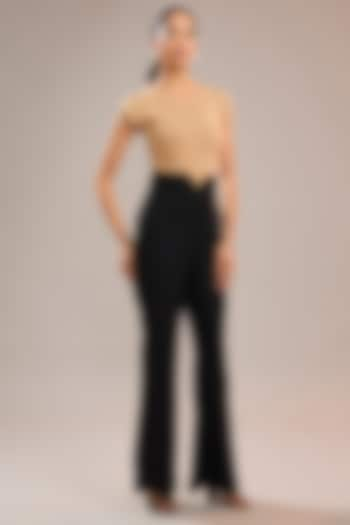 Black Imported Crepe Boot-Cut Pants by CP by Chandini and Priyanka at Pernia's Pop Up Shop