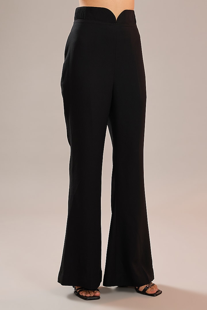 Black Imported Crepe Boot-Cut Pants by CP by Chandini and Priyanka at Pernia's Pop Up Shop