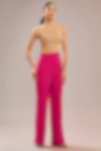 Pink Imported Crepe Formal Pants by CP by Chandini and Priyanka at Pernia's Pop Up Shop