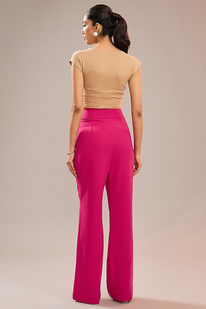 Pink Imported Crepe Formal Pants by CP by Chandini and Priyanka at Pernia's Pop Up Shop