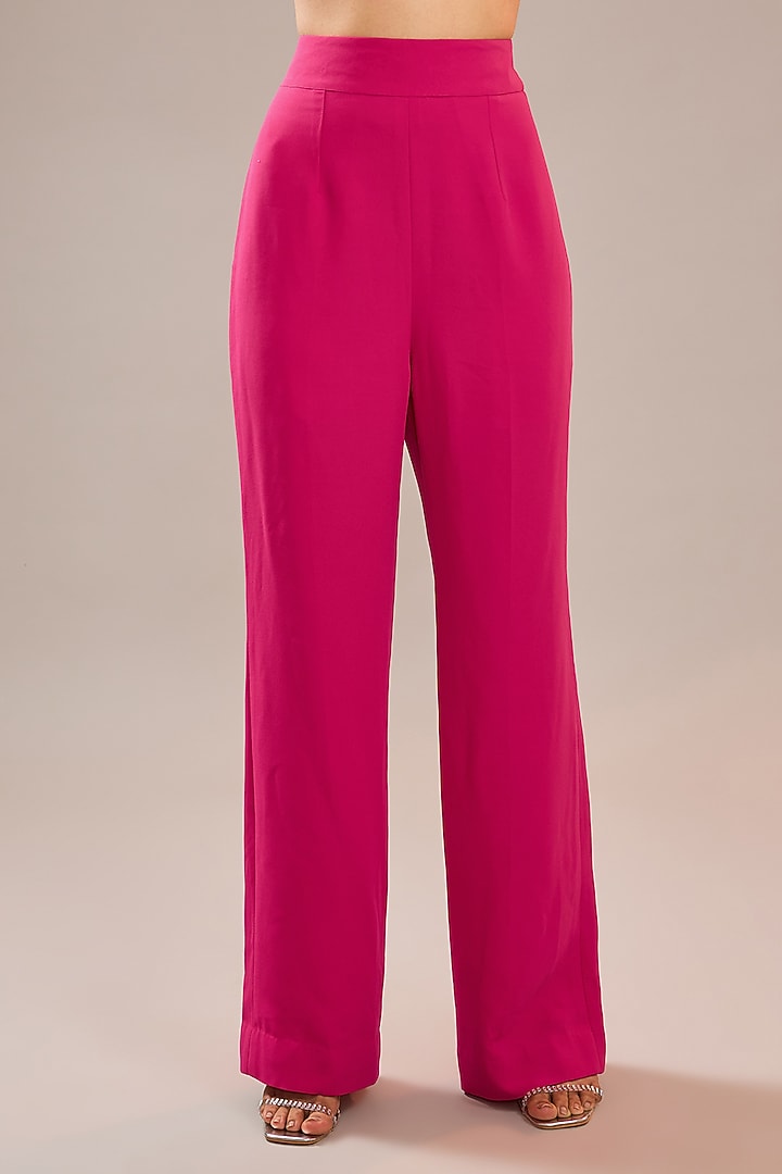 Pink Imported Crepe Formal Pants by CP by Chandini and Priyanka at Pernia's Pop Up Shop