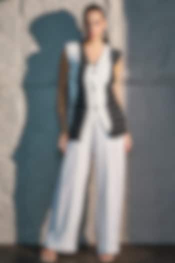 Black & White Imported Crepe Co-Ord Set by CP by Chandini and Priyanka at Pernia's Pop Up Shop