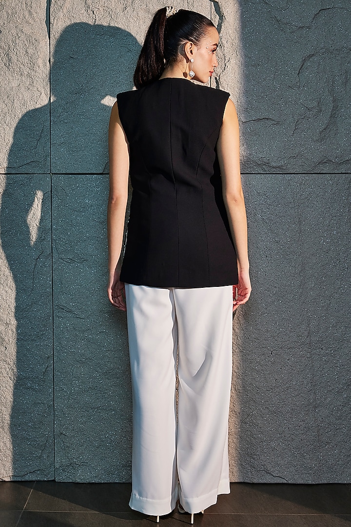 Black & White Imported Crepe Co-Ord Set by CP by Chandini and Priyanka at Pernia's Pop Up Shop