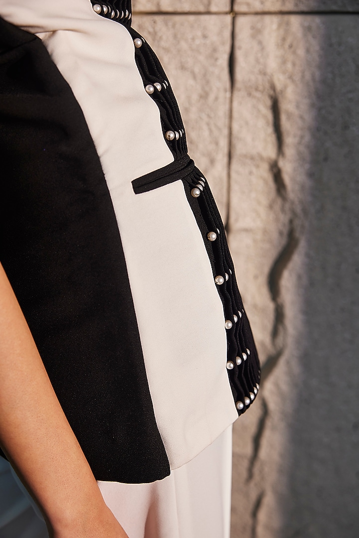 Black & White Imported Crepe Co-Ord Set by CP by Chandini and Priyanka at Pernia's Pop Up Shop