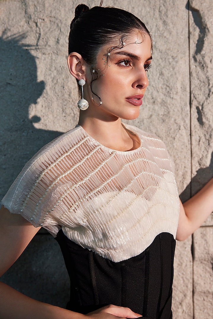 Black & White Imported Crepe Co-Ord Set by CP by Chandini and Priyanka at Pernia's Pop Up Shop