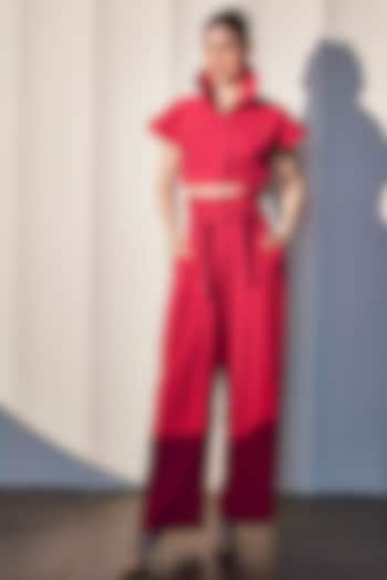 Fuchsia Pink Imported Crepe Co-Ord Set by CP by Chandini and Priyanka at Pernia's Pop Up Shop