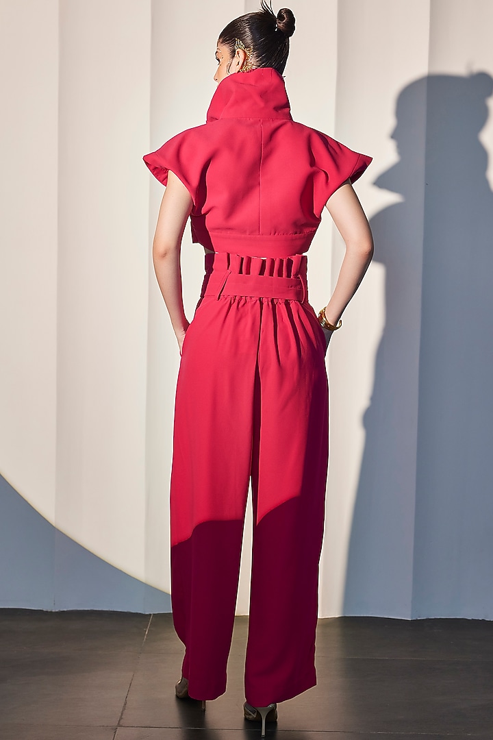 Fuchsia Pink Imported Crepe Co-Ord Set by CP by Chandini and Priyanka at Pernia's Pop Up Shop