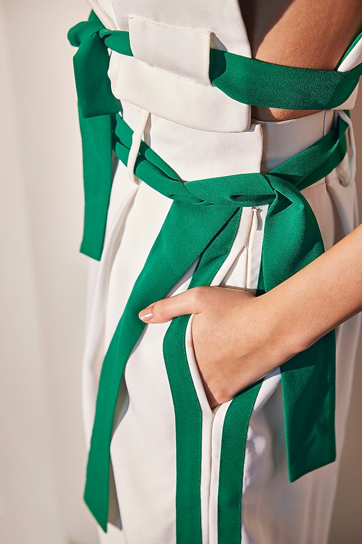 Ivory Imported Crepe Co-Ord Set by CP by Chandini and Priyanka at Pernia's Pop Up Shop
