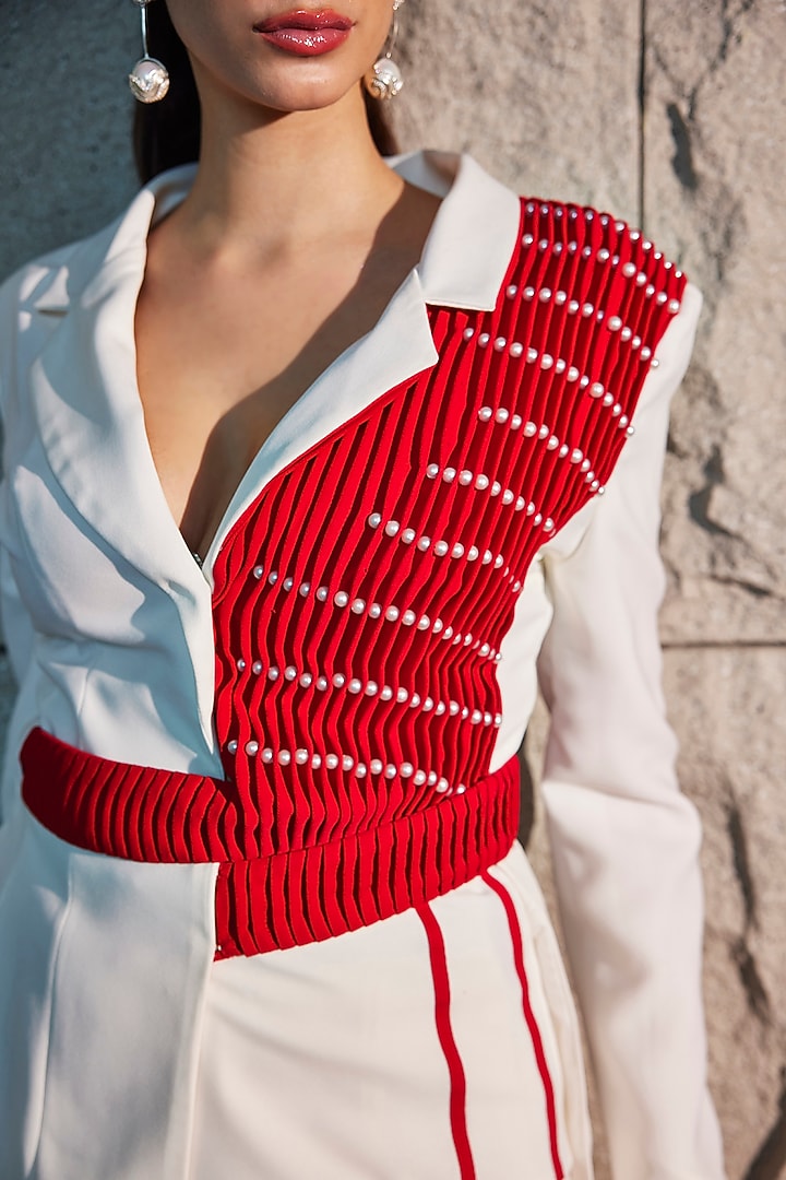 Ivory Imported Crepe Blazer by CP by Chandini and Priyanka at Pernia's Pop Up Shop