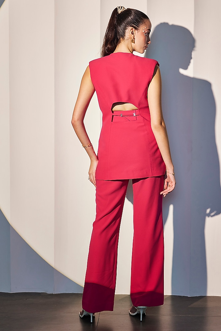 Fuchsia Imported Crepe Pintuck Jacket by CP by Chandini and Priyanka at Pernia's Pop Up Shop