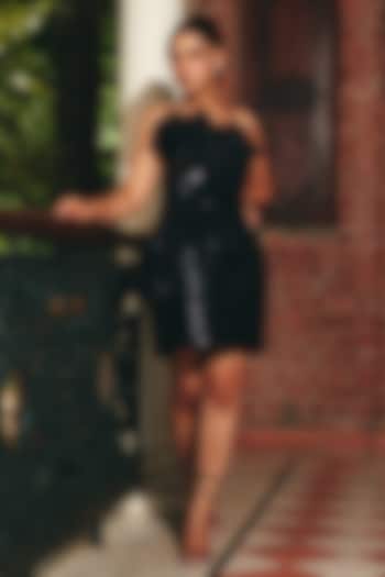 Jade Black Imported Sequins Embellished Mini Vacation Dress by CP by Chandini and Priyanka at Pernia's Pop Up Shop