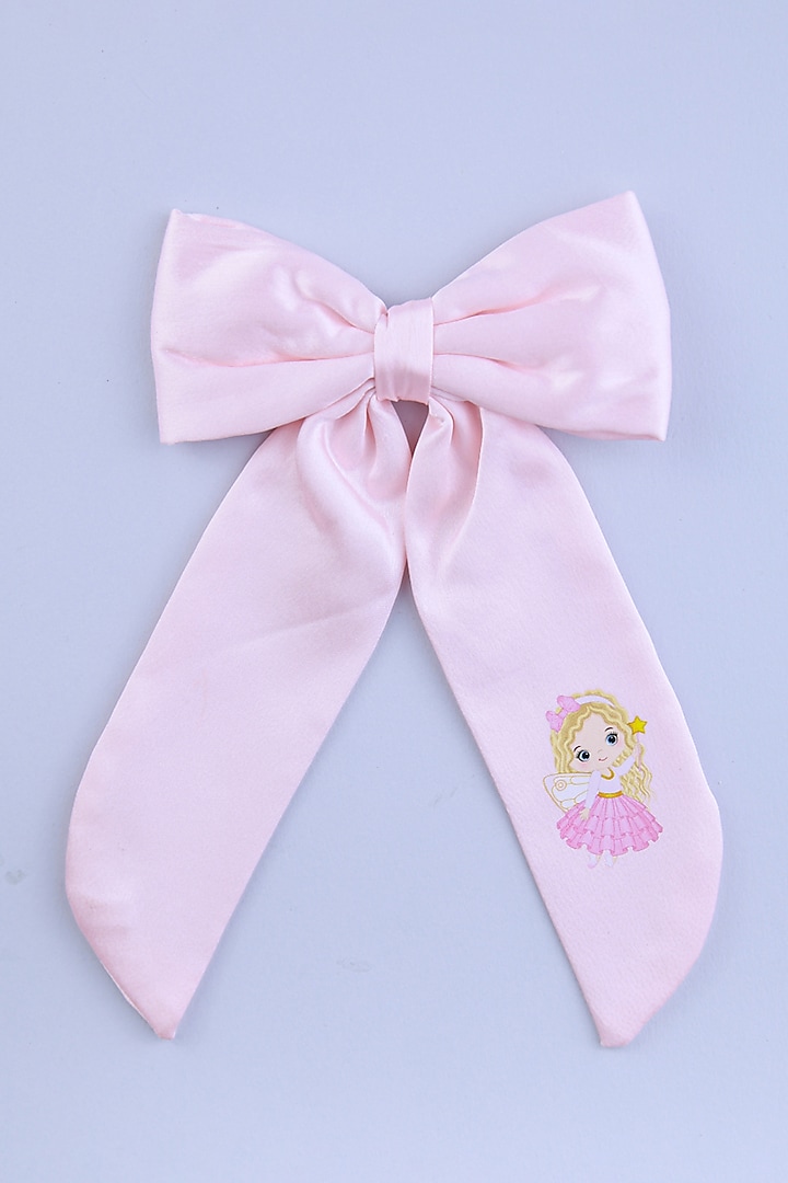 Pink Satin Handcrafted Princess Bow Hair Clip For Girls by CHOKO