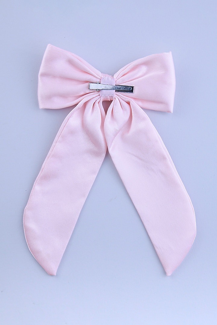 Pink Satin Handcrafted Princess Bow Hair Clip For Girls by CHOKO at Pernia's Pop Up Shop