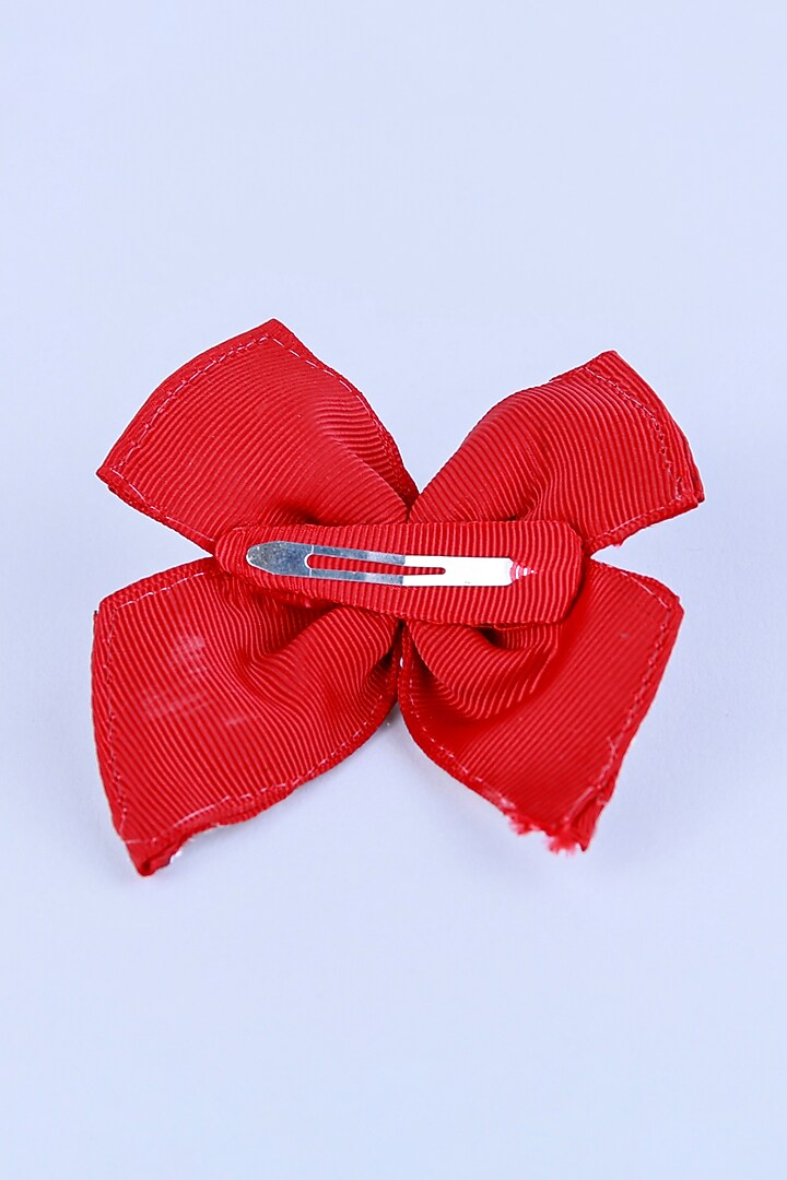 Red Bead & Pearl Embroidered Handcrafted Hair Clip For Girls by CHOKO at Pernia's Pop Up Shop