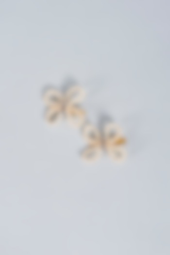 White & Beige Embellished Handmade Hairclips (Set of 2) For Girls by CHOKO at Pernia's Pop Up Shop