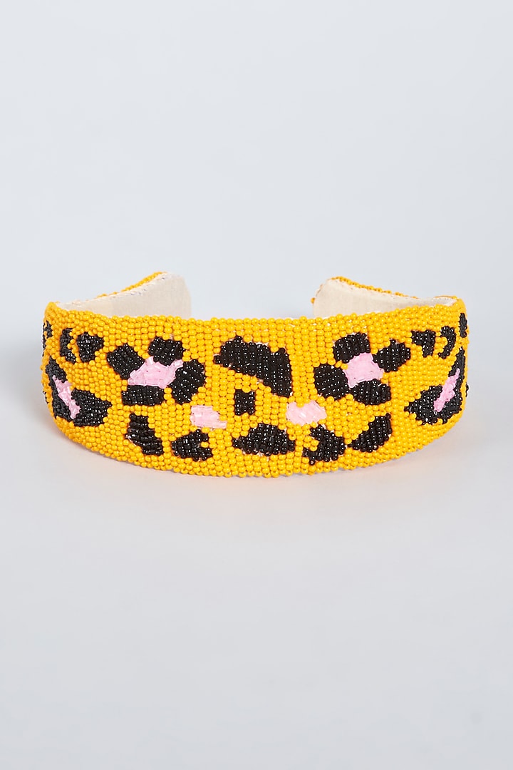 Orange & Black Handmade Hairband For Girls by CHOKO