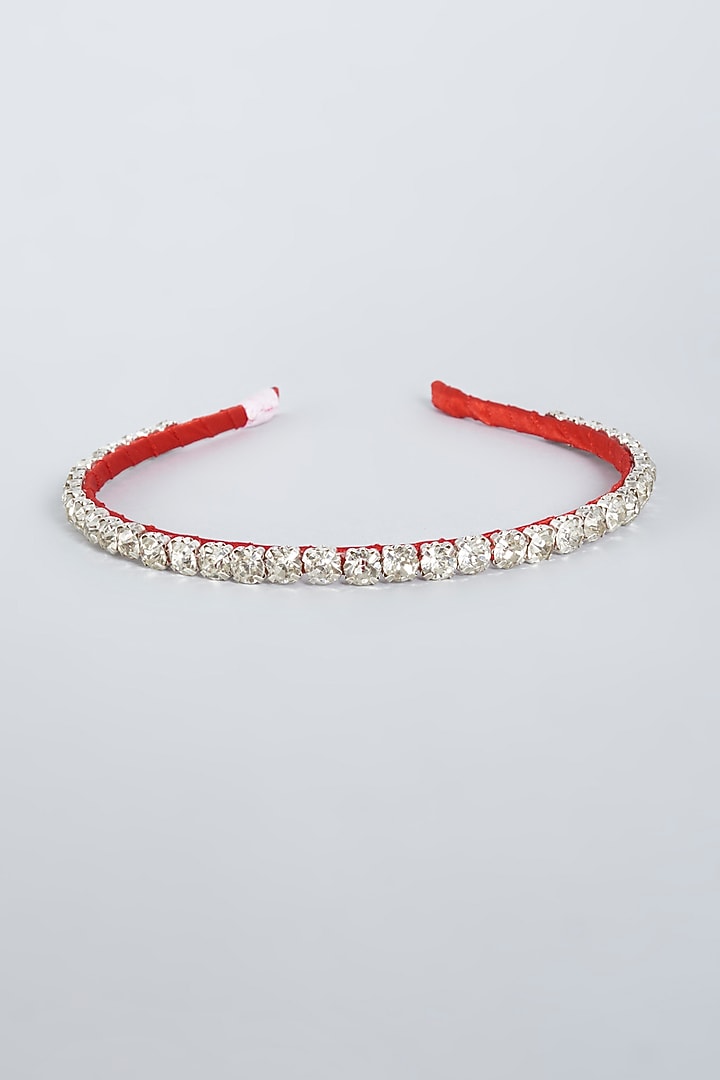 Red Embellished Handmade Hairband For Girls by CHOKO at Pernia's Pop Up Shop