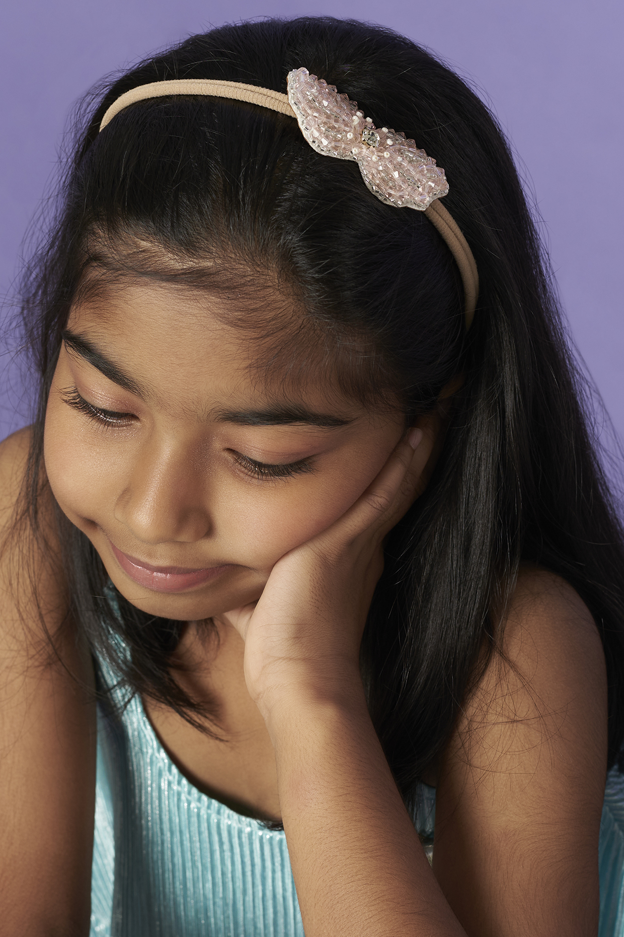 Peach Beaded Headband For Girls by CHOKO at Pernia's Pop Up Shop