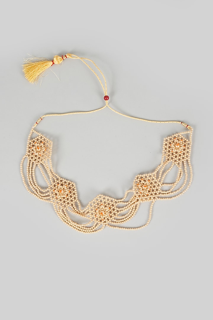 Orange Beaded Necklace Set For Girls by CHOKO at Pernia's Pop Up Shop
