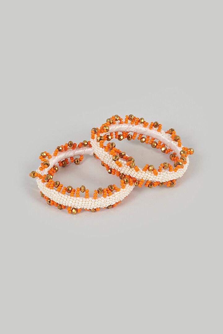 Orange Beaded Necklace Set For Girls by CHOKO at Pernia's Pop Up Shop