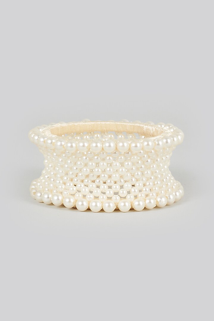 White Beaded Necklace Set For Girls by CHOKO at Pernia's Pop Up Shop