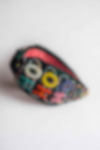 Blue Silk Glass Beads & Thread Embroidered Handmade Hairband For Girls by CHOKO at Pernia's Pop Up Shop