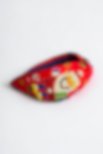 Red Silk Glass Beads & Thread Embroidered Handmade Hairband For Girls by CHOKO at Pernia's Pop Up Shop