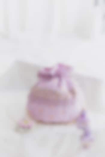 Lilac Cotton Embroidered Potli For Girls by Chotibuti