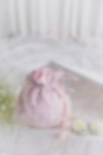 Powder Pink Cotton Embroidered Potli For Girls by Chotibuti